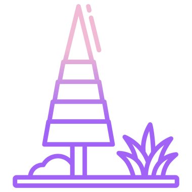 Bir ağaç simgesinin vektör illüstrasyonu