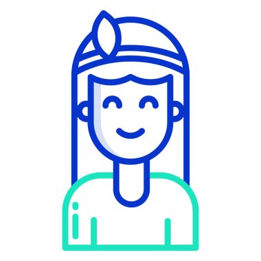 Kadın. Web simgesi basit illüstrasyon