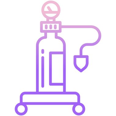 Oksijen silindir simgesi beyaz arka plan üzerinde