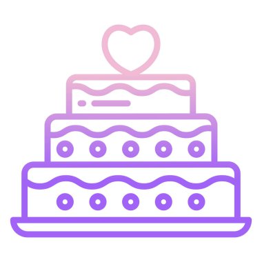 Kek ikonu. Web için pasta vektör simgelerinin özet çizimi