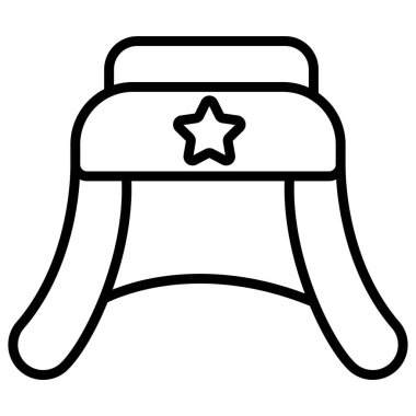 Ushanka web simgesi basit vektör illüstrasyonu