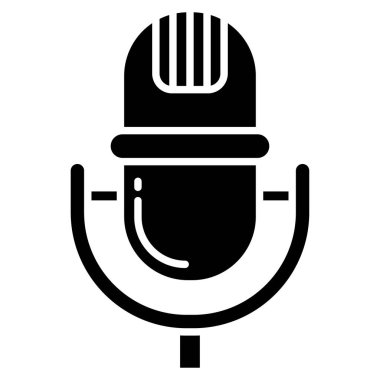 mikrofon web simgesi, vektör çizim 