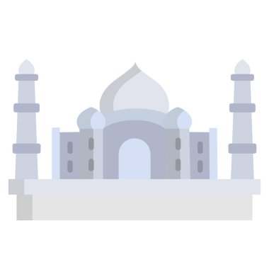 Taj mahal basit kutsal kişilerin resmi, vektör çizim
