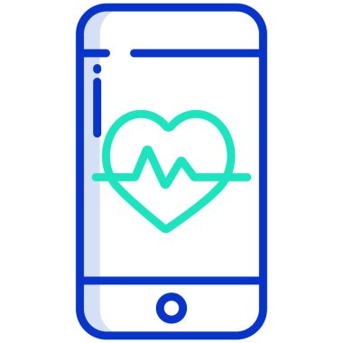 Basit vektör simgesi, akıllı telefondaki uygulamanın çizimi