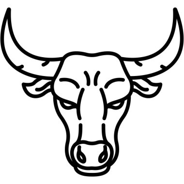 Basit vektör simgesi, boğa çizimi