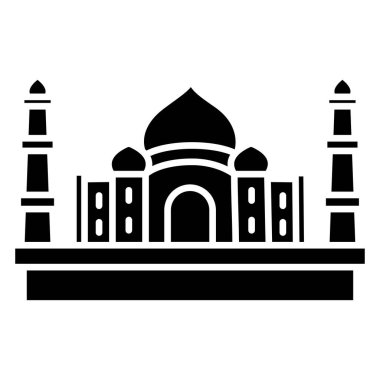 Taj mahal basit kutsal kişilerin resmi, vektör çizim