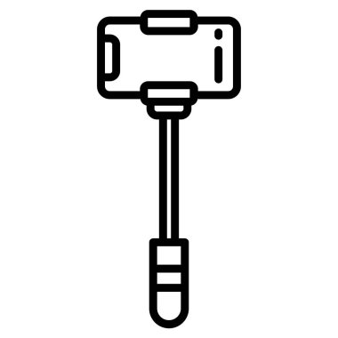 Beyaz arkaplanda basit selfie çubuğu simgesi