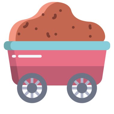 El arabası. Web simgesi basit illüstrasyon