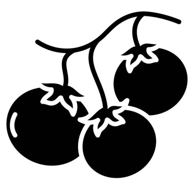 Domatesler beyaz arkaplanda basit vektör simgesi