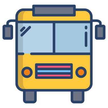 Otobüs. Web simgesi basit illüstrasyon