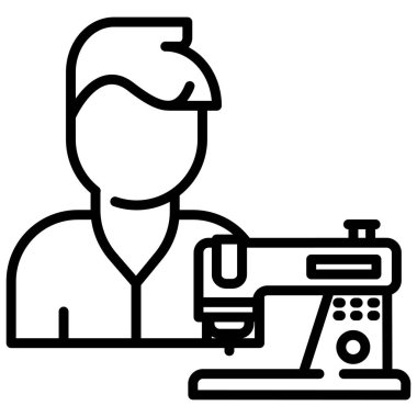 Dikiş makinesi. Basit resimleme