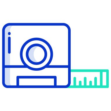 Teyp ölçümü basit simge, vektör illüstrasyonu