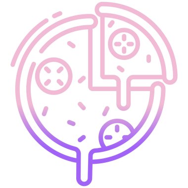 Pizza web simgesi, vektör çizim 
