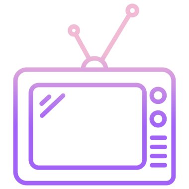 televizyon basit simgesi, vektör çizim