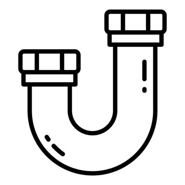 U Biçimli Boru Ağı simgesi basit vektör illüstrasyonu