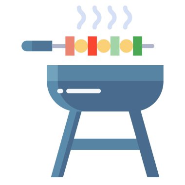 Basit vektör simgesi, Barbekü illüstrasyonu 