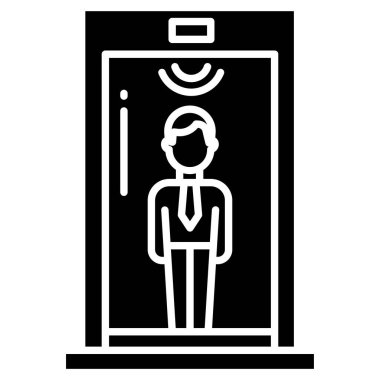 Basit vektör simgesi, vücut tarayıcısının çizimi