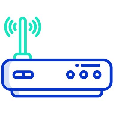 Yönlendirici ağ simgesi, vektör illüstrasyonu