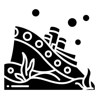 Beyaz arkaplanda Batık basit vektörü simgesi