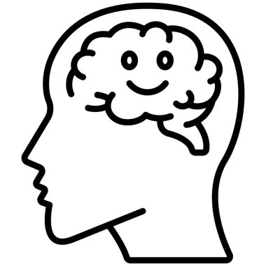 Beyin. Web simgesi basit illüstrasyon