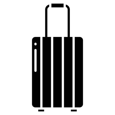Bagaj, bagaj hattı ikonu, ana hat vektör işareti, beyaz üzerine izole edilmiş doğrusal resim. Sembol, logo illüstrasyonu