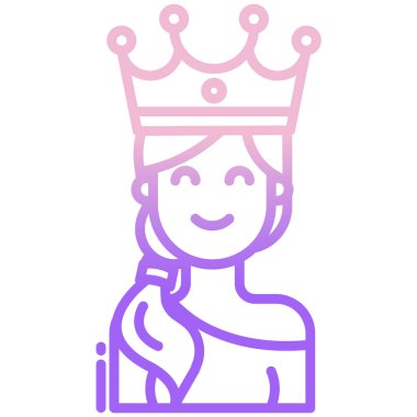 Prenses! Web simgesi basit illüstrasyon