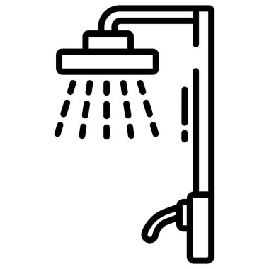  Duş web simgesi, vektör çizim 