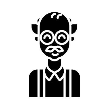 Gözlüklü ve sakallı adam vektör çizimi