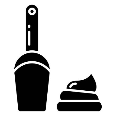 Kepçe dondurma ve kaşığın vektör simgesi 