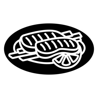 Biftek. Web simgesi basit illüstrasyon