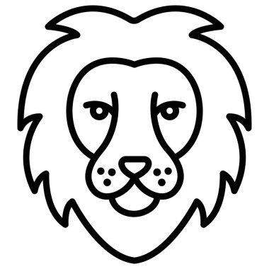 aslan web simgesi, vektör illüstrasyonu