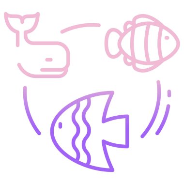 ağ ve mobil tasarım için balık vektör çizgisi simgesi