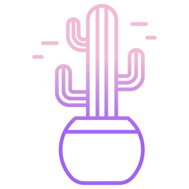 Basit vektör simgesi, kaktüsün çizimi 