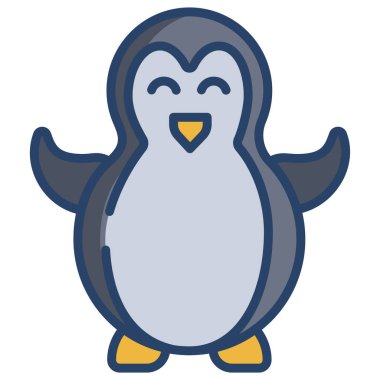 Penguen. Web simgesi basit illüstrasyon