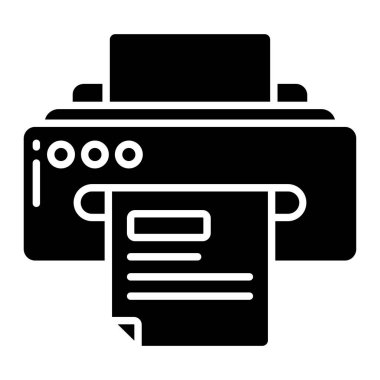 Yazıcı. Web simgesi basit illüstrasyon