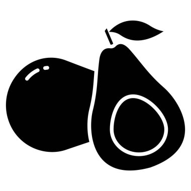 Basit vektör simgesi, avokado illüstrasyonu