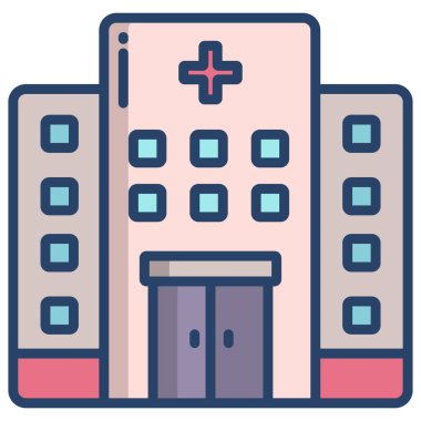 Hastane. Web simgesi vektör illüstrasyonu