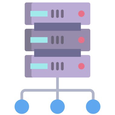 Basit vektör simgesi, Büyük Veri sunucusunun çizimi