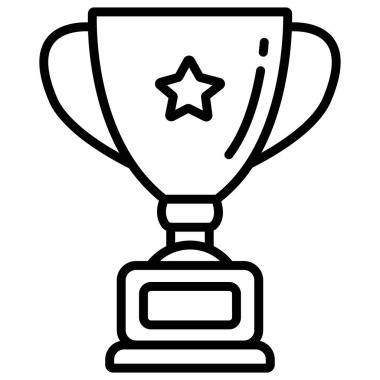 Trophy web simgesi basit vektör illüstrasyonu