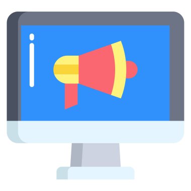 Bilgisayar monitörü web vektör illüstrasyonu