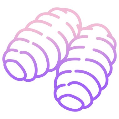 beyaz arkaplanda mor çizgi çiçek simgesi