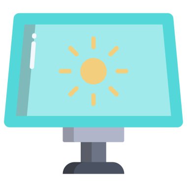 Beyaz arkaplanda basit vektör güneş enerjisi simgesi