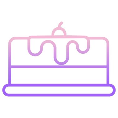 Kek ikonu. Web için pasta vektör simgelerinin özet çizimi