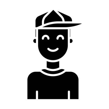 Erkek ikonu. Web için erkek vektör simgelerinin basit çizimi