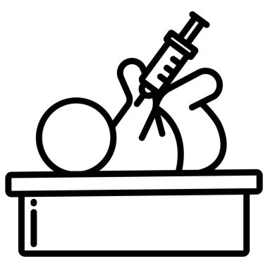 Basit vektör simgesi, bebek aşısı çizimi