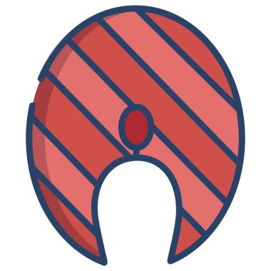 Somon balığı. Web simgesi basit illüstrasyon