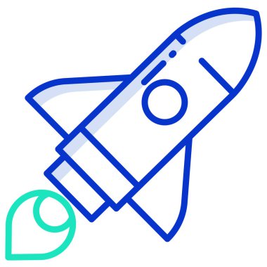 Roket web simgesi, vektör çizim 