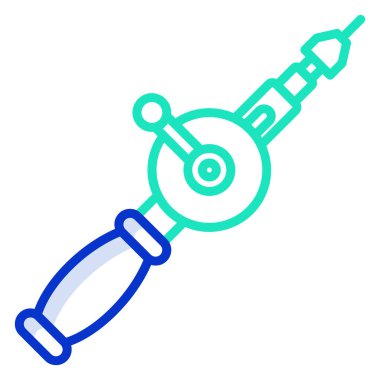 Çekiç matkap el simgesi tasarımı beyaz arkaplanda izole edildi. Vektör illüstrasyonu