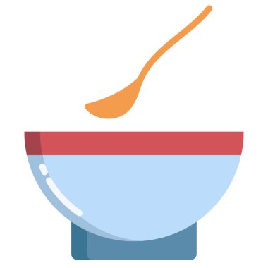 Beyaz arkaplanda basit vektör çorba simgesi