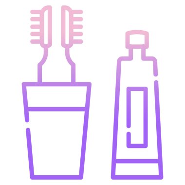 Basit ikon diş bakımı konsept vektör çizimi 